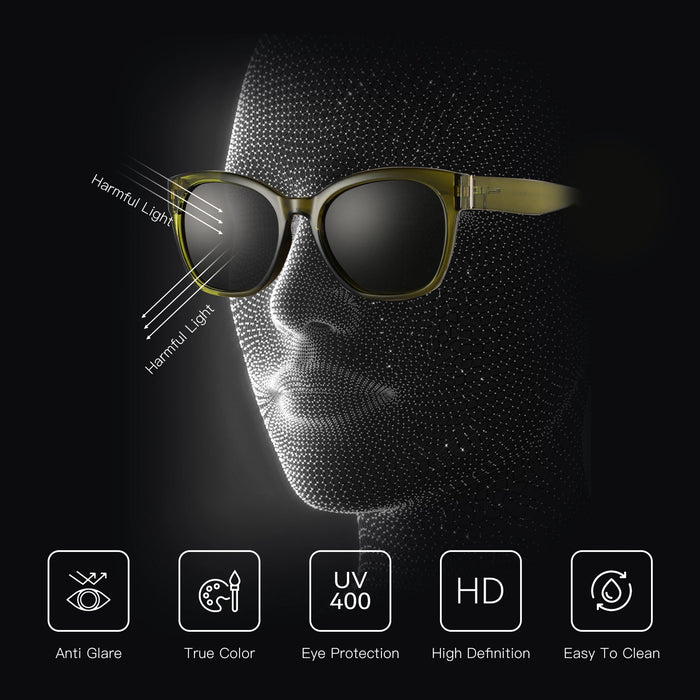 ZENOTTIC Gafas de sol polarizadas para mujer con montura gruesa de mariposa original, protección UV400, estilo ojo de gato