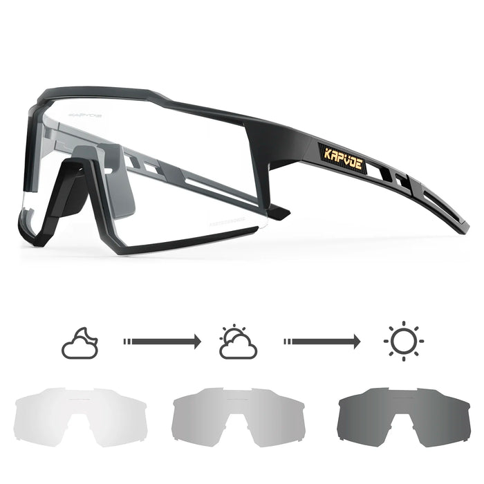 Kapvoe Photochromic Sunglasses Men Cycling Glasses UV400 MTB Clear Mountain Bike Transition Bicycle for Women Sports Eyewear
