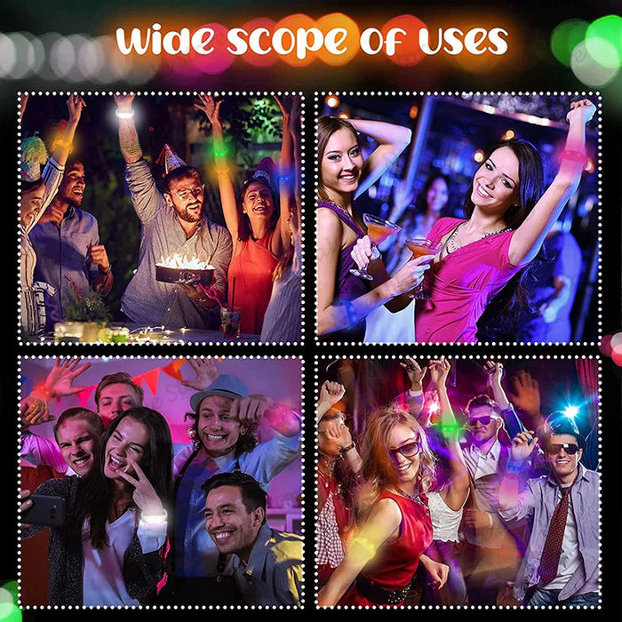 20-100 Pulseras LED activadas por música y sonido, pulseras luminosas intermitentes, brazaletes que brillan en la oscuridad para fiestas y bodas