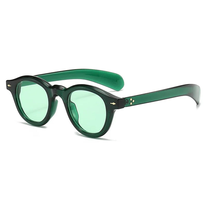 Petites lunettes de soleil rondes mode femme rétro transparent océan lentille nuances UV400 hommes rivets punk lunettes de soleil
