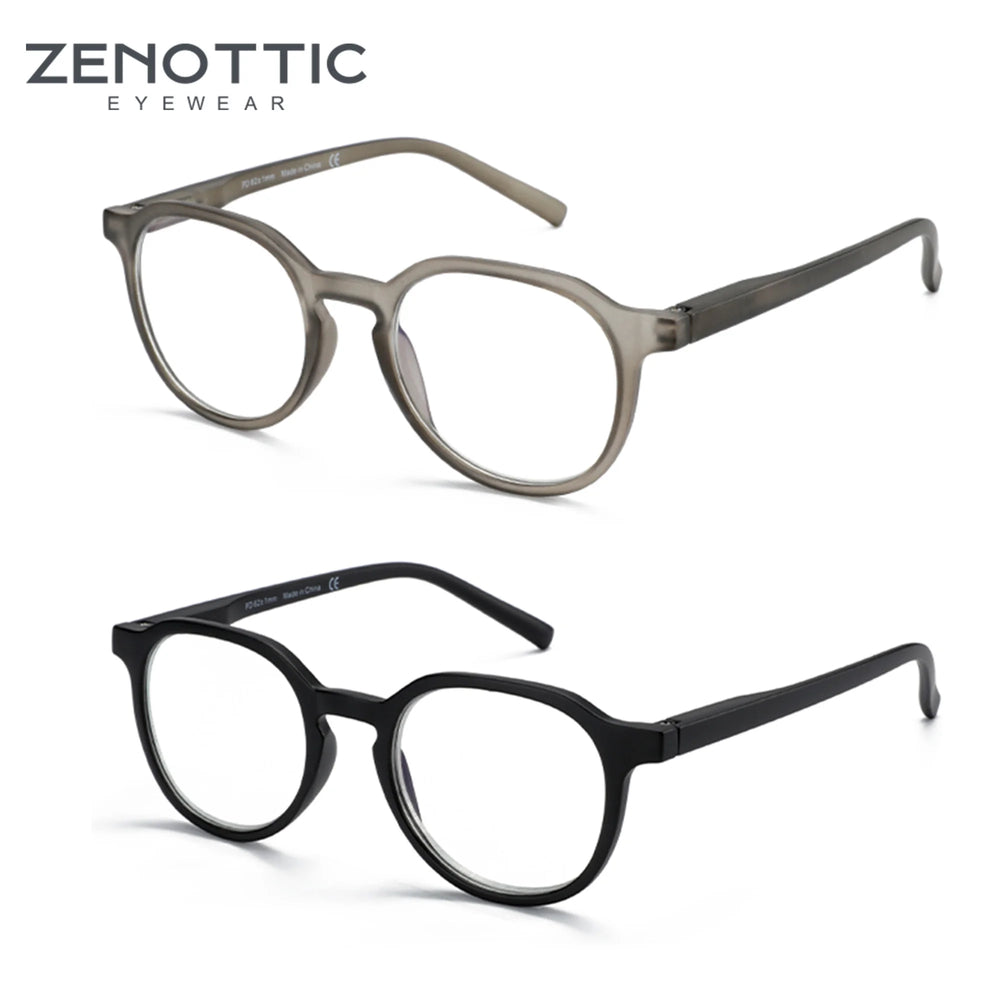 ZENOTTIC Gafas retro circulares anti luz azul Gafas de ordenador redondas con bloqueo de luz azul para unisex Moda 420007
