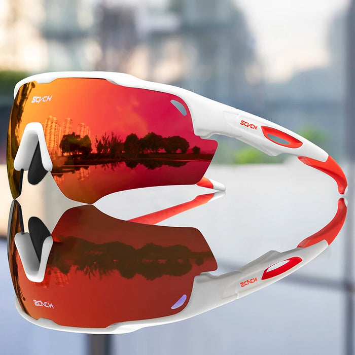 SCVCN Outdoor Bicycle Photochromic Glasses Men Cycling Glasses Polarized Cycle Sunglasses MTB UV400 Goggles Woman Bike Eyewear