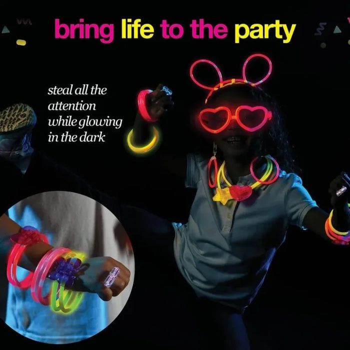 50/100PCS Glow Stick Set with 17 Accessories DIY Perfect for Vibrant Party Supplies for Concert Halloween Festivals Events‌ Part