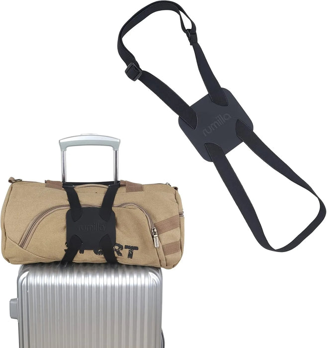 Correas de equipaje elásticas para bolsos, correas ajustables para maletas, cinturón elástico para maletas, fácil de viajar, correa elástica para maletas (negro)
