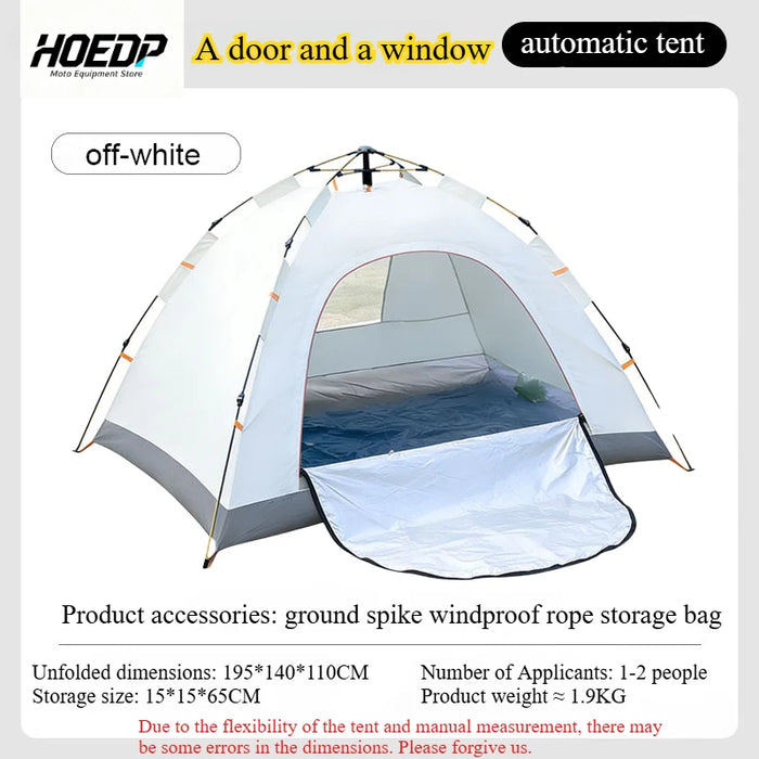 Portable Automatic Camping Tent 1-2 People Sun Protection Waterproof Instant Setup Outdoor Camping Hiking Shelter