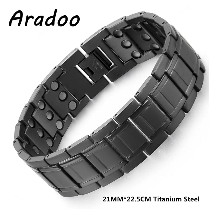 ARADOO Vintage Pure Copper Cross Men's Bracelet Magnetic Therapy Bracelet