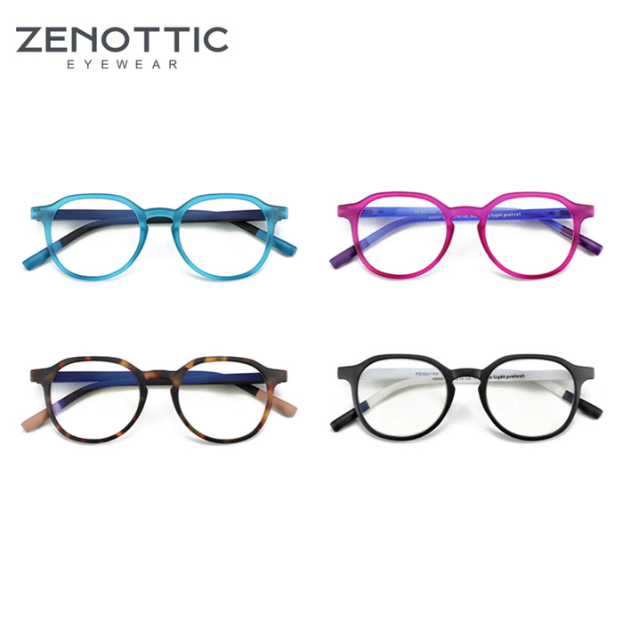 ZENOTTIC Gafas retro circulares anti luz azul Gafas de ordenador redondas con bloqueo de luz azul para unisex Moda 420007