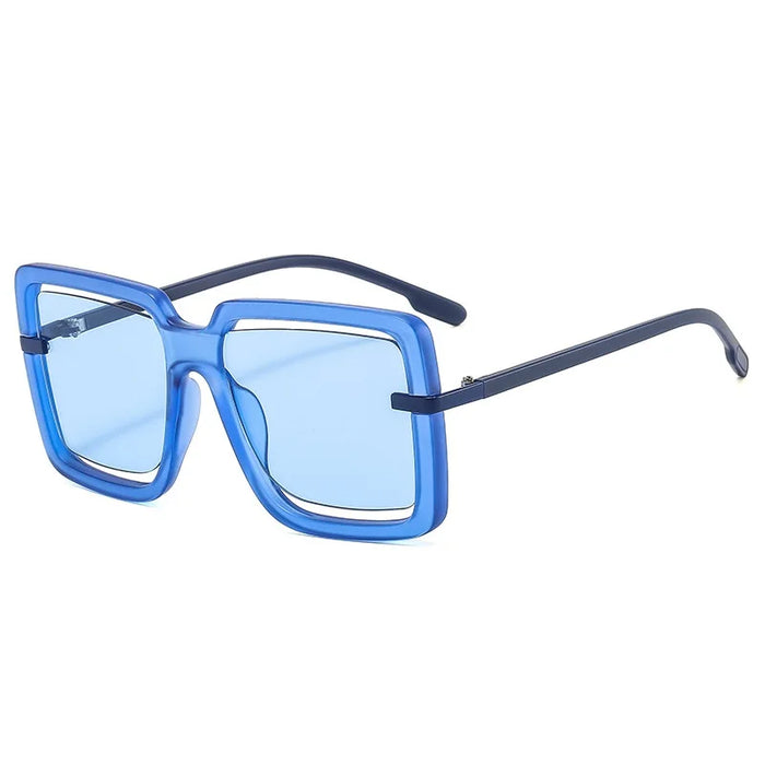 New Oversized Square Sunglasses Women Hollowed-out Boundless Vintage Designer Sun Glasses Shades UV400 Men Luxury Male Female