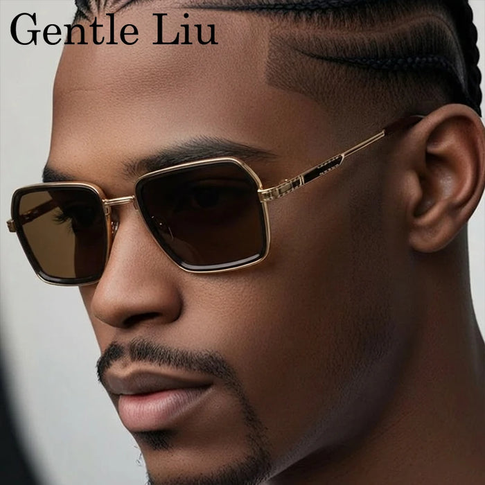 Steampunk Polygon Polarized Sunglasses Men 2026 Luxury Brand Change Color Sun Glasses For Male Driving Eyewear Metal Frame Shade