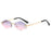 Trendy Rimless Polygonal Sunglasses Stylish Gradient Lens Metal Shades Eyewear Luxury Brand Small Rhombus Vintage Sun Glasses
