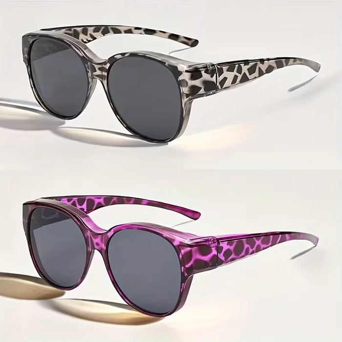 Lot de 2 lunettes à grande monture tendance, convenant aux hommes et aux femmes pour la décoration extérieure