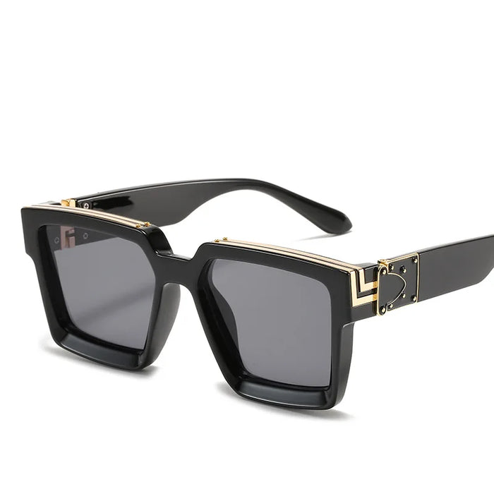 Bungee Large Square Sunglasses for Men Women Vintage Trendy Casual Street Style Shades