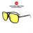 VIVIBEE Gafas de visión nocturna polarizadas amarillas retro cuadradas grandes fotocromáticas para hombre, gafas de sol de moda para conducir para mujer