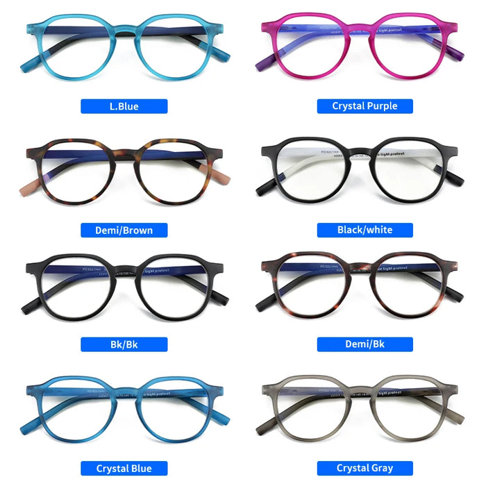 ZENOTTIC Gafas retro circulares anti luz azul Gafas de ordenador redondas con bloqueo de luz azul para unisex Moda 420007