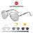 VIVIBEE Color Change Sunglasses Men Pilot Driving Photochromic Yellow Polarized Women Sun Glasses Aviation Day and Night Vision