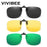 VIVIBEE Gafas de Sol con Clip Abatible Polarizadas para Hombre Cuadradas UV400 Fotocromáticas de Visión Nocturna para Mujer Clásicas con Clip de Espejo