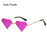 Triangle Diamond Shaped Sunglasses for Women Men Vintage Clear Ocean Gradient Glasses Rimless Polygon Sun Glasses