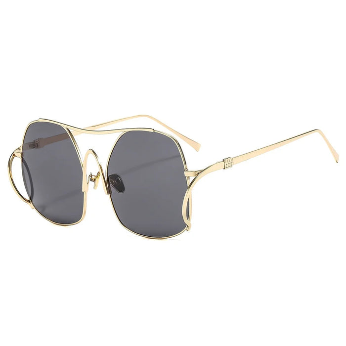 Nouvelles Lunettes de Soleil Ovales de Luxe à Dégradé pour Femmes 2025 Personnalité Double Pont Cadre Design Avancé Lunettes Hommes Tous Styles UV400