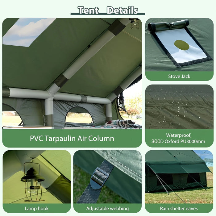 Easy to Set-Up Inflatable Camping Tent with Manual Pump Windproof Inflatable Tent for Outdoor Adventure