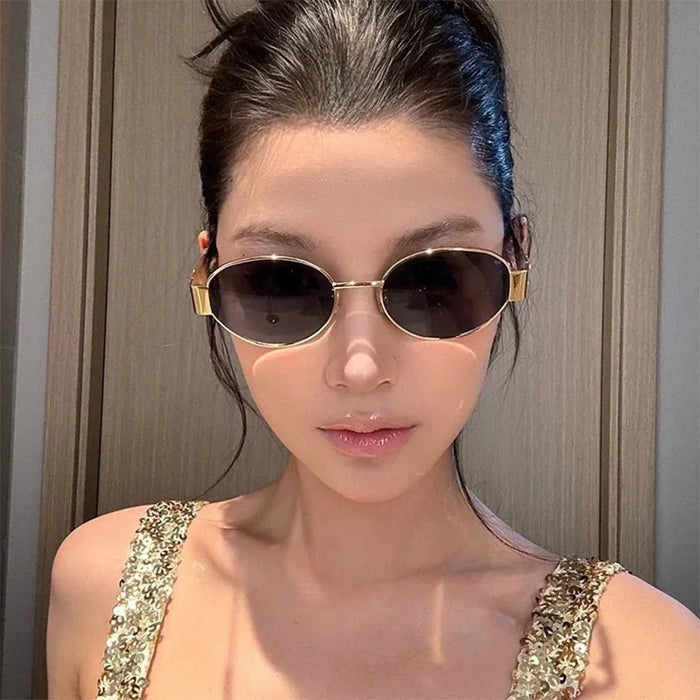 2 Pack Summer Fashion Sunglasses Set, Rhombus and Oval Frame Trendy Eyewear Accessories for Daily Wear Street Casual
