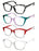 MODFANS Gradient Cat-Eye Polygonal Blue Light-Blocking Reading Glasses, Geometrically Cut Clear PC, for Women, +0.5 to +4.0.