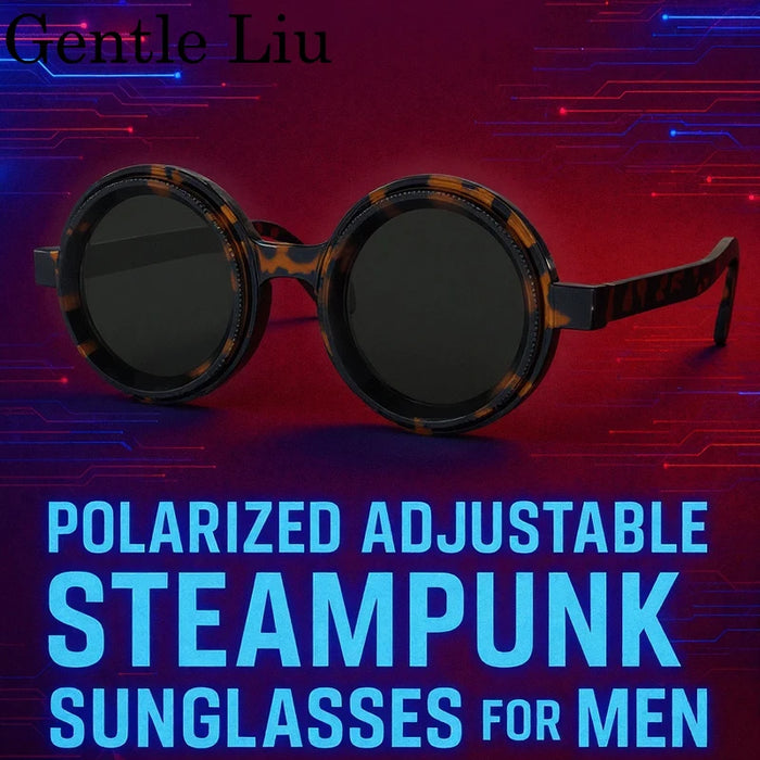 ND9 Gafas de sol polarizadas redondas con atenuación ajustable para hombre 2026, de marca de lujo, estilo punk, para pesca, gafas de sol para exteriores, protección UV400