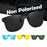 VIVIBEE Square Non Polarized Flip Up Clip On Sunglasses Dark Anti Glare Lens UV400 See Digital Screen Car Driving Sun Glasses