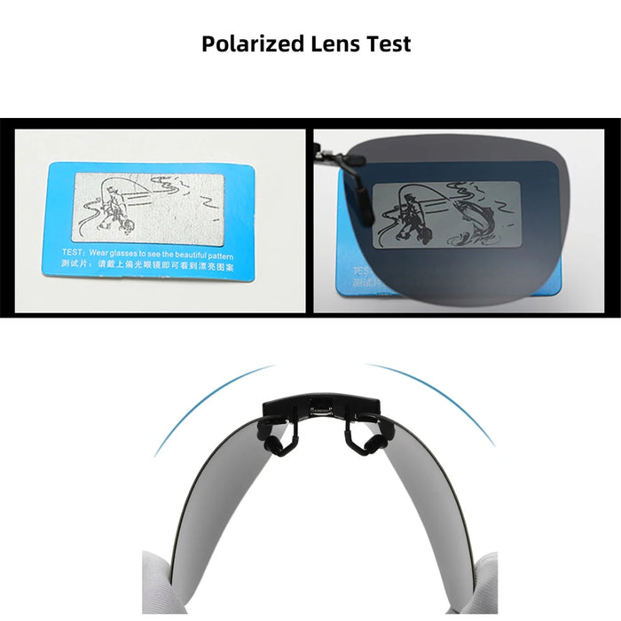 VIVIBEE Lunettes de soleil à clip unisexe pour homme polarisées, pour femme, pour la vision nocturne, la pêche, UV400, pour l l'extérieur