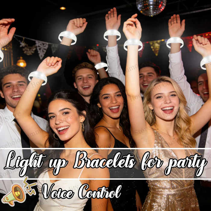 20-100PCS Music&Sound Activated Light up Bracelets Glow Bracelets Rhythmic Led Bracelet Luminous Bracelet Wedding Accessories