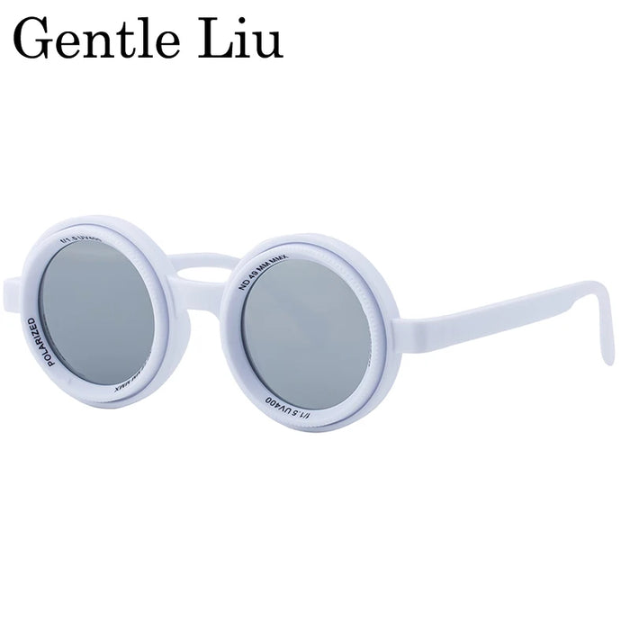 Polarized ND9 Adjustable Dimming Sunglasses Men 2026 Trendy Punk Round Sun Glasses UV400 Outdoor Shades Fishing Filter Eyewear