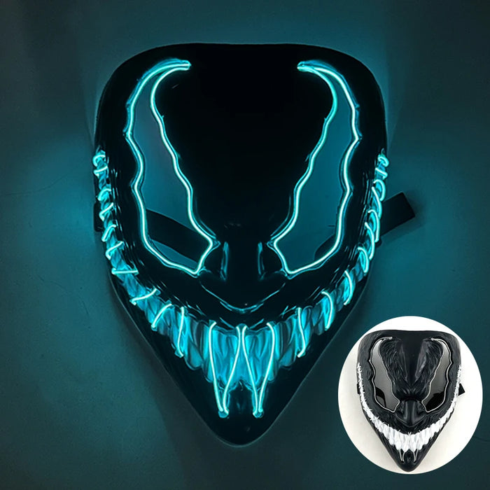 Multi Color LED EL Wire Glowing horror Mask Luminous Full Face Mask wireless mask Halloween Cosplay Party Rave Costume Accessory