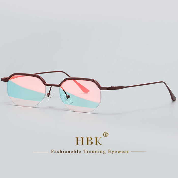 HBK New Retro Small Frame Sunglasses Men Polygonal Lenses Sun Glasses Women Activities Travel Party Eyewear Women Summer Style