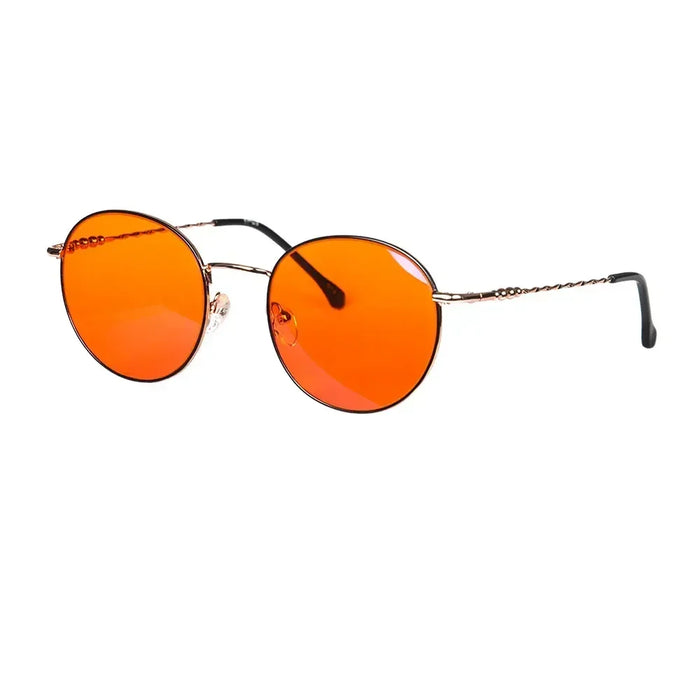 SHINU Lunettes rondes anti-lumière bleue verres de protection lunettes femme Orange rouge lunettes y2k Anti-lumière verte pour un bon sommeil