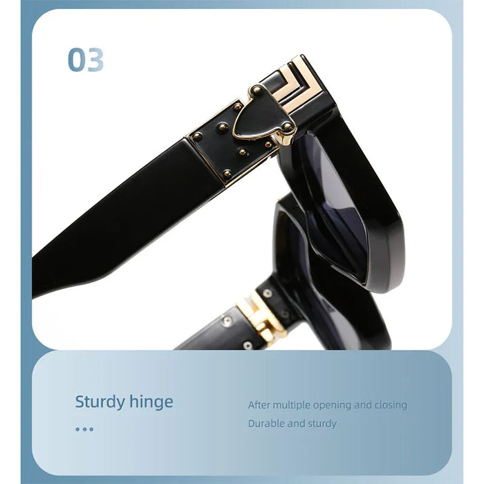 Bungee Large Square Sunglasses for Men Women Vintage Trendy Casual Street Style Shades