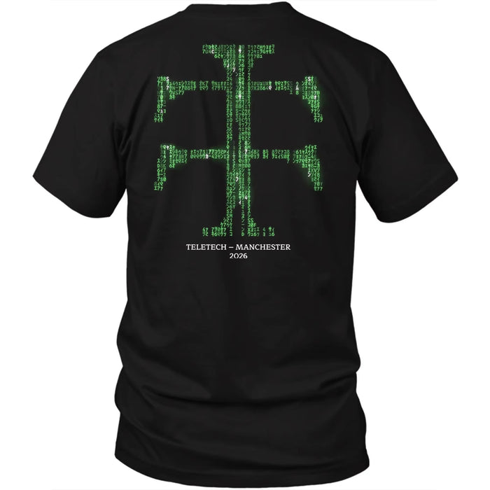 Teletech Manchester 2026 Camiseta Estampada en la Espalda Techno Rave Música Electrónica Camiseta Gráfica de Algodón Oversized para Hombre y Mujer