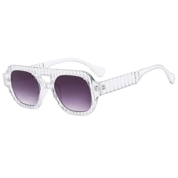 Nuevas Gafas de Sol Cuadradas de Doble Puente Retro para Mujer Diseño de Tonos Degradados Gafas de Sol de Alta Calidad para Hombre Protección UV400