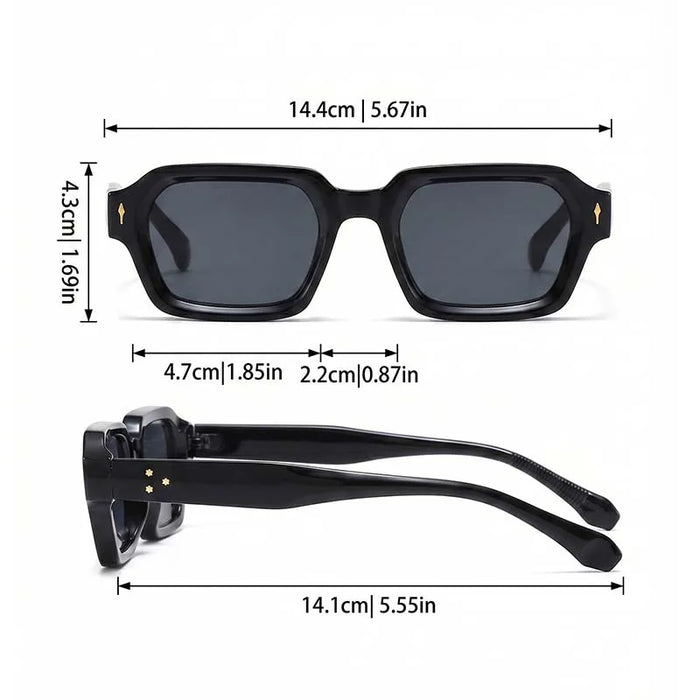 VIOLA MAG Retro Rectangular Glasses, Small Frame Business Daily Casual Glasses, with Glasses Bag
