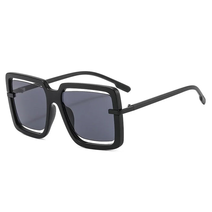 New Oversized Square Sunglasses Women Hollowed-out Boundless Vintage Designer Sun Glasses Shades UV400 Men Luxury Male Female