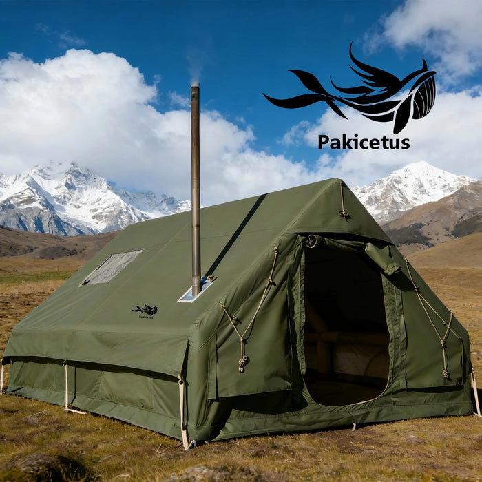 PAKICETUS Inflatable Camping Tent 4-8 People with Windows Portable Water-Resistant Camping Tent
