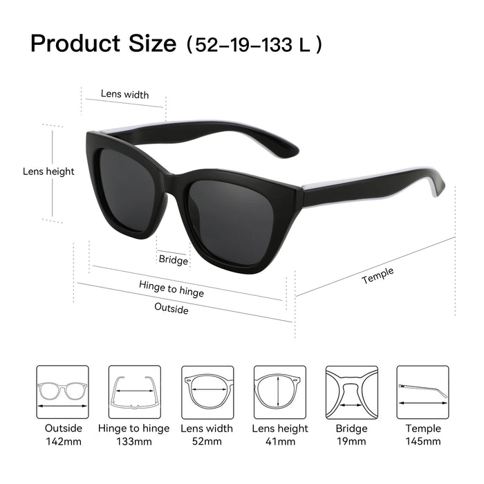ZENOTTIC Square Polarized Sunglasses 2026 Fashion Women Thick Frame UV400 Protection Sun Glasses for Ladies Shopping Gif