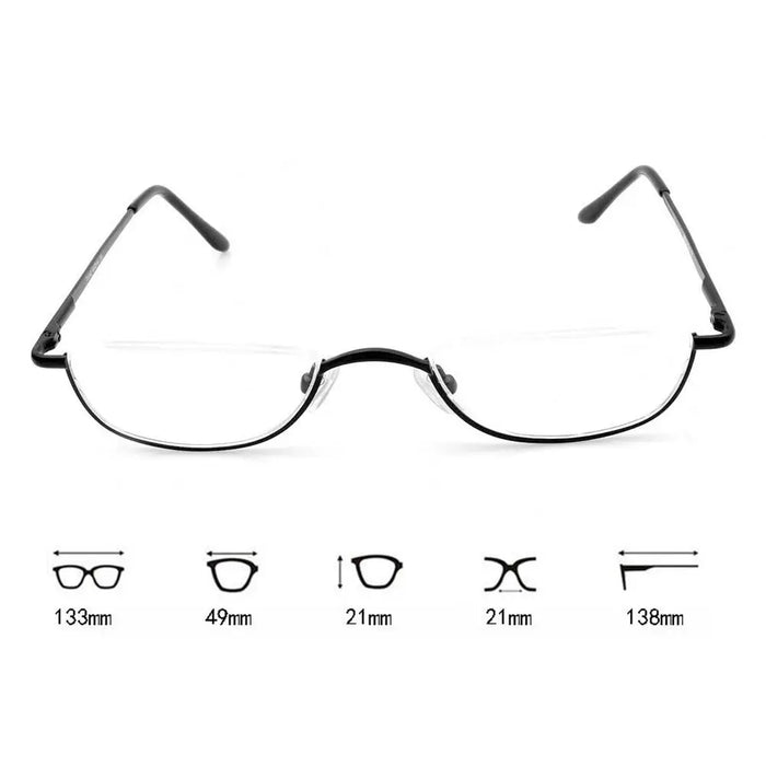 New Half Moon Metal Spring Hinge Reading Glasses Half Frame Ultra Light Resin Eyeglasses Vision Care +1.00~+4.0 Diopter