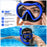 Dry Top Anti-Leak Snorkel Set, Adult Anti-Fog Tempered Glass Mask SoftSiliconeSnorkelTubeforOceanSnorkelingSwimmingBeachVacation