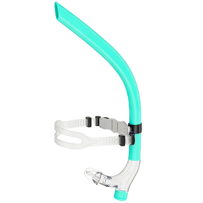 Swim Training Snorkel Frontal Swim Snorkel Tube Center-Mount Front One-Way Purge Valve Swimmer's Snorkel for Lap Swimming