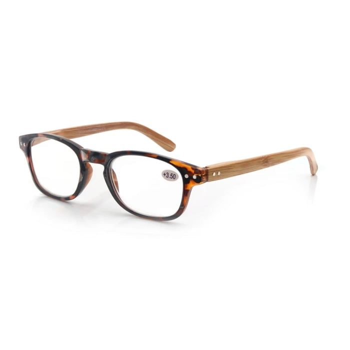 Reading Glasses for Men Women Fashion Wood-Look Plastic Eyeglass Frame Spring Hinge Stylish Readers Magnifying Glass Eyewear