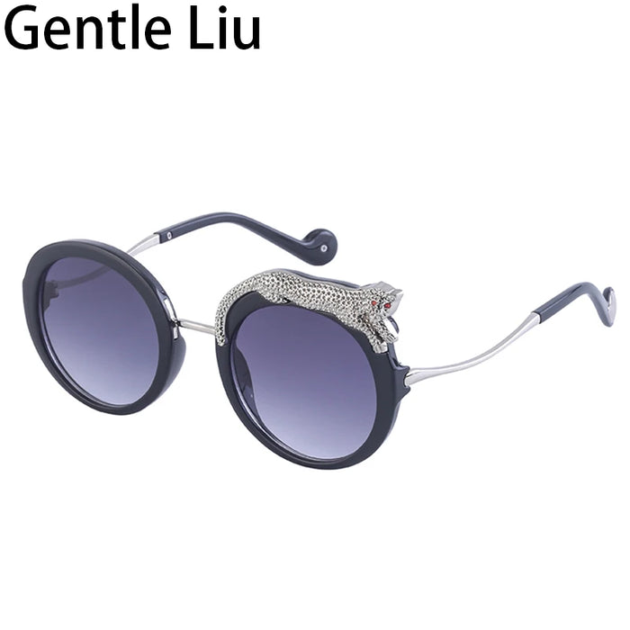 Round Steampunk Sunglass Women 2026 Fashion Luxury Brand Retro Sun Glasses for Ladies Shades Computer Anti Blue Light Eyeglasses