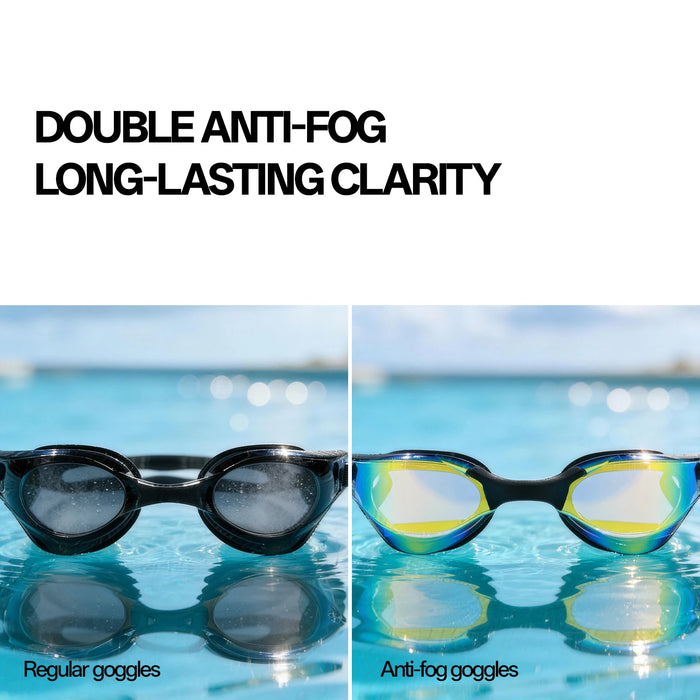 Scvcn Adult Anti-fog Swimming Goggles Fashion Swimming Sunglasses UV400 Professional Underwater Sight Eyewear Frameless Glasses