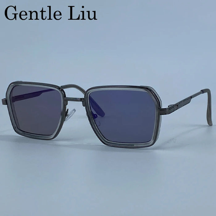Steampunk Polygon Polarized Sunglasses Men 2026 Luxury Brand Change Color Sun Glasses For Male Driving Eyewear Metal Frame Shade
