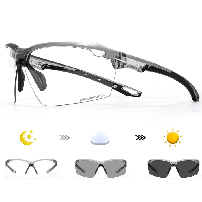SCVCN Men Hiking Bicycle Photochromic Sunglasses Cycling Glasses Women Sports UV400 Mtb Driving Bike Glasses Outdoor Climbing