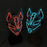 LED Fox Mask Neon Light Up Japanese Kitsune Mask for Halloween Cosplay Party Rave Festival Costume Glowing EL Wire Masque