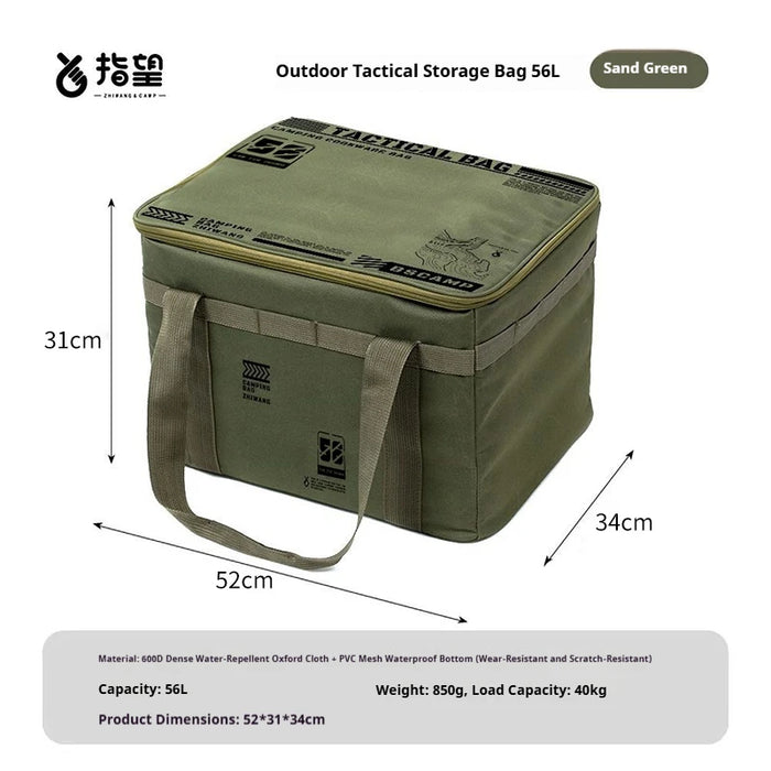 Bolsa de camping táctica aislada e impermeable de 30L/42L/56L, caja de almacenamiento plegable para vajilla de pícnic al aire libre, batería de cocina de campo de gran capacidad.